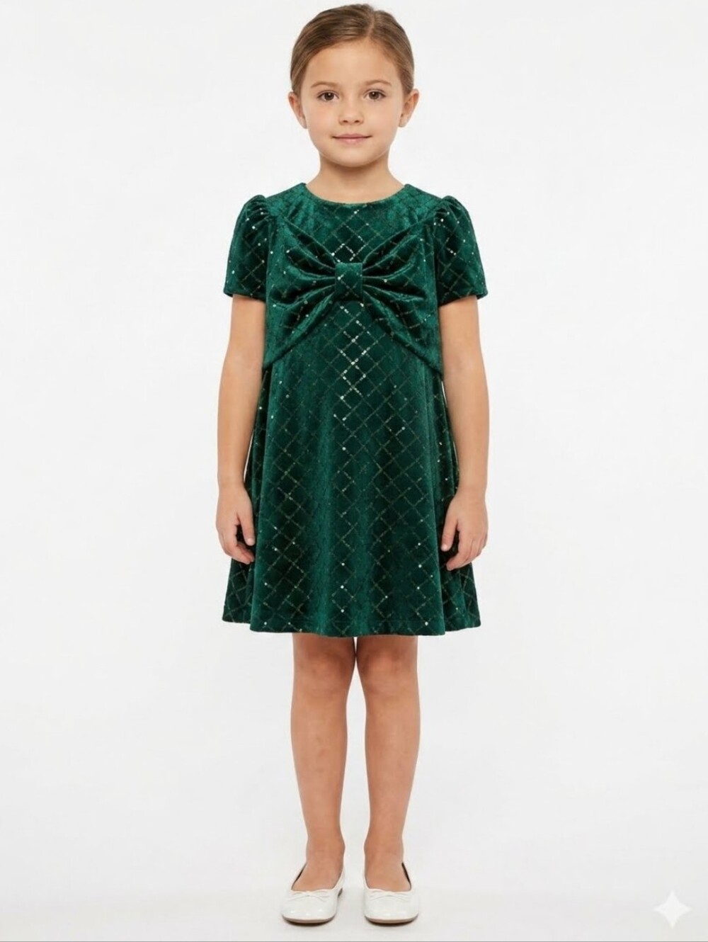 Patachou Emerald Velour Sequin Dress 6 Years Holiday Christmas Pictures Bow NWT
